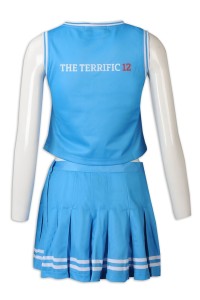 CH201 Mass Customized Sleeveless Waist Dress Cheerleading Dress Fashion Cheerleading Dress Cheerleading Dress Shop Blue  glee cheerios uniform  gladiator cheer skirt back view